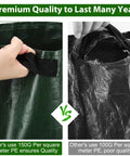 Close-up comparison of two green 4 Pack 10 Gallon Grow Bags With Flap And Handles For Vegetables And Fruits Durable PE Planter Pots.