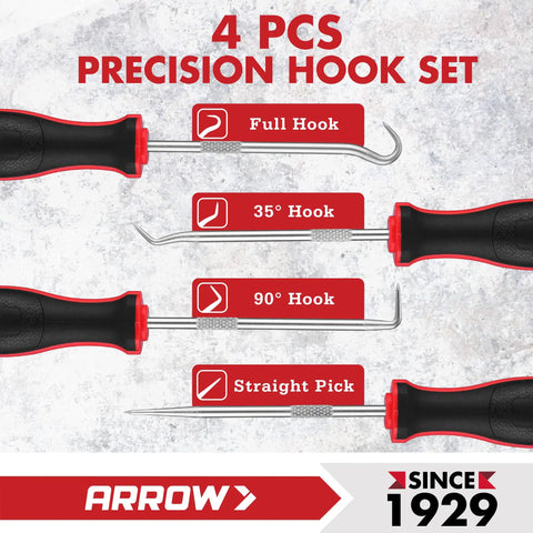 4 Piece Precision Hook And Pick Set With Pouch For Auto Repair Mini Pick Tools For Gearheads O Ring Removal