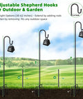 62 Inch Outdoor Shepherds Hook With 5 Prong Base, Adjustable Height Bird Feeder Pole For Hummingbird Feeder in various heights