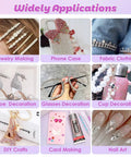 Various crafts using Clear Rhinestone Glue With Precision Tip 110 ML Quick Dry Multipurpose Adhesive For Jewelry Making Nails Art
