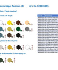 Paint chart for Beefy 1/35 Nashhorn Heavy Tank Destroyer Kit showing required colors for model assembly.