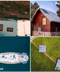 Beefy 150 Watt 12 Volt Solar Panel Kit With 20 Amp Charge Controller on RV, cabin roof, boat, and farm fields