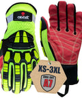 ANSI A7 Cut Resistant Impact Gloves for Heavy Duty Construction and Demolition Work, Puncture and Abrasion Protection With Coarse Grit Palm For Superior Grip, Built Tough for Extrication and Firefighter Rescue, 1 Pair