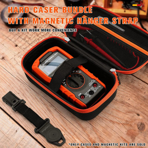 Hard Case Bundle With Magnetic Hanger Strap Replacement for Digital Multimeters MM400 MM325 MM300 MM200 ET140 MM720