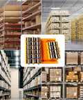 180 Degree Swivel Cargo Trolley Skate Featuring Polyurethane And Steel Rollers For Heavy Machinery Moving And Industrial Hauling displayed in a large warehouse.