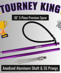 36 Inch Travel Ready Underwater Spear For Lionfish Frog And Flounder Gigging, anodized aluminum, stainless steel prong tip, 3-piece