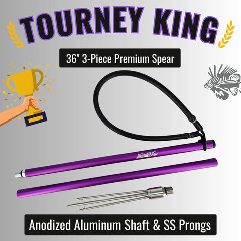 36 Inch Travel Ready Underwater Spear For Lionfish Frog And Flounder Gigging, anodized aluminum, stainless steel prong tip, 3-piece