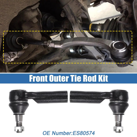 Dodge Ram 1500 Front Outer Tie Rod Ends Kit 2 Pack Direct OE Replacement ES80574 For Tight Steering And Beefed Up Ride On Rough Roads Safer Handling And Quicker Response On Every Drive, installed front view
