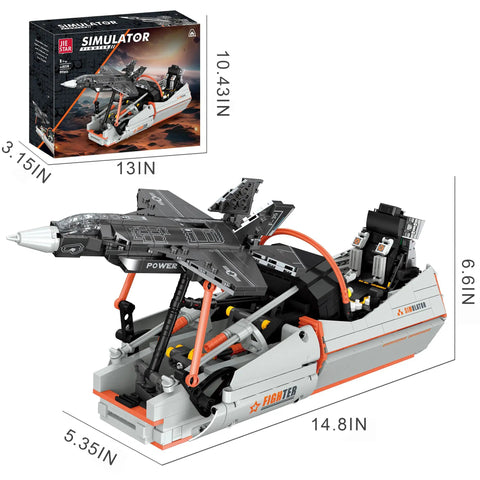 F-35 Fighter Jet Building Set With Realistic Cockpit And Mechanical Linkage, 941-Piece Model Airplane Kit dimensions shown