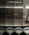 Tunable White COB LED Strip Light 2700K To 6500K 16.4 Ft 24V Dimmable UL Listed Dotless Tape showing 0-100% dimming in bedroom.