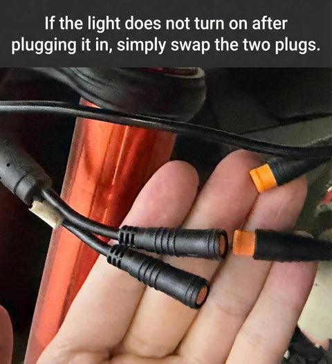 Hand holding wires for Ring Shaped Headlight With Built In Horn Control For Electric Bicycles, No Fuss Plug And Play Design