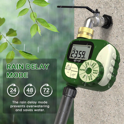 Garden Hose Timer With 360 Degree Brass Swivel, Waterproof Irrigation Timer With One Outlet Mounted on Wall