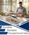Man in kitchen using knife beside Diamond Sharpening Stone Set With Fine And Extra Fine Grits 600 And 1200 For Knives And Tools