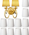 Pack Of 10 White Linen Barrel Lamp Shades For Chandeliers And Table Lamps 4 Inch Top Diameter 5 Inch Bottom Diameter 5 Inch Height