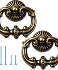 Vintage Antique Drawer Pulls and Knobs Set in Oil Rubbed Bronze With Classic Ring Handles, French Provincial Style, Zinc Alloy