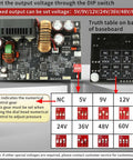 Circuit board with dip switch settings for Adjustable DC Power Supply 0 to 60V 0 to 20A With LCD Display For Lab Testing Safe Protections