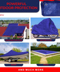 Blue 30 By 60 Feet Poly Tarp Cover Waterproof 5 Mil Thick Heavy Duty All Purpose Tarpaulin With Aluminum Grommets Weather Resistant Rot Resistant UV Protected For Outdoor Use
