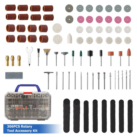 306 Piece Rotary Tool Accessories Kit With Storage Case For Cutting, Sanding, Grinding, Carving, Polishing, Drilling And Engraving