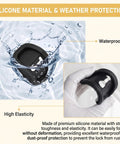 Slick Silicone Door Lock Protectors Universal Auto Latch Guards in water showcasing waterproof silicone material.