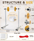 Heavy Duty Manual Bubble Wrap Roll Dispenser For Shipping Supplies Moving Tasks And Small Biz Packing With Safety Cutter And Nonslip Base, dimensions shown.