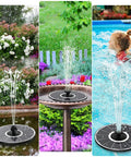 Glass Panel Solar Fountain Pump With 2000mAh Battery Backup It Really Rocks On Cloudy Days 3.5W High Conversion Solar Pump For Bird Bath Garden Or Pond 7 Nozzle Spray Patterns White