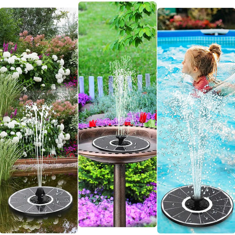 Glass Panel Solar Fountain Pump With 2000mAh Battery Backup It Really Rocks On Cloudy Days 3.5W High Conversion Solar Pump For Bird Bath Garden Or Pond 7 Nozzle Spray Patterns White