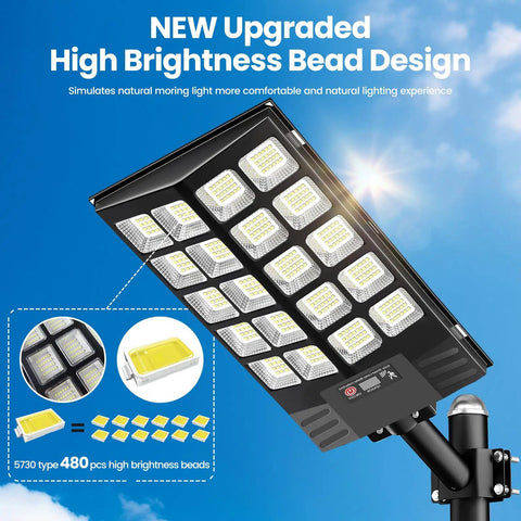 Two Pack Solar Street Lights Outdoor Waterproof With Motion Sensing Dusk Until Dawn Led Flood Lamp Wide Coverage For Driveway Parking Lot Top Tier Hella Bright Illumination