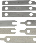 Starter Alignment Shim Kit, 8 Pack, Universal Fit, High Grade Steel, top view of steel shims for motor alignment, easy install.