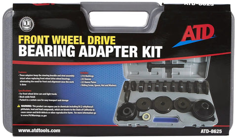 8625 Front Wheel Drive Bearing Adapter Kit for Quick Bearing Swap case with components displayed