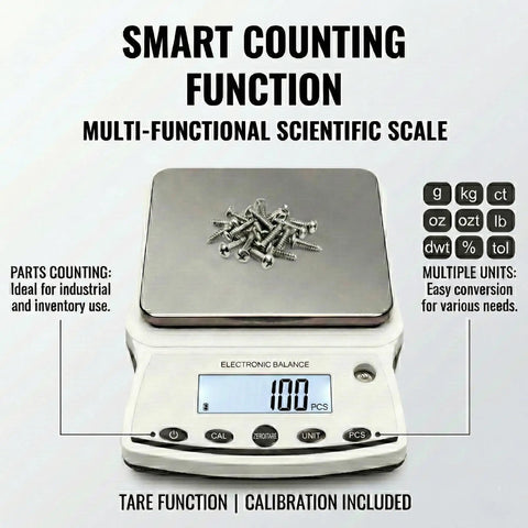 Top Notch 5000G Lab Scale With 0.01G Readability And Calibration Weights displaying screws on platform