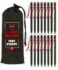 Beefy 16 Pack 7075 Aluminum Tent Stakes 7.25 Inch Long Heavy Duty Ground Pegs with carry pouch, rust resistant