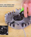 4 In 1 Snap Ring Pliers Set For Internal And External Rings in use on automotive part, green handle, steel jaws