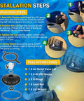 Installation steps for Eight Point Five Inch Black Buttress Thread Closure Kit Leak Free Replacement For Triton II TR100 TR140 TR100C TR140C And Triton C Three Pool And Spa Sand Filters Includes Air Relief Valve PSI Gauge Lid Wrench And O Rings, showing lid and gauge assembly