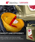 ATF Type HK Automatic Transmission Fluid For Hyundai And Kia SP III Spec 5 Quart Bottle being poured into engine
