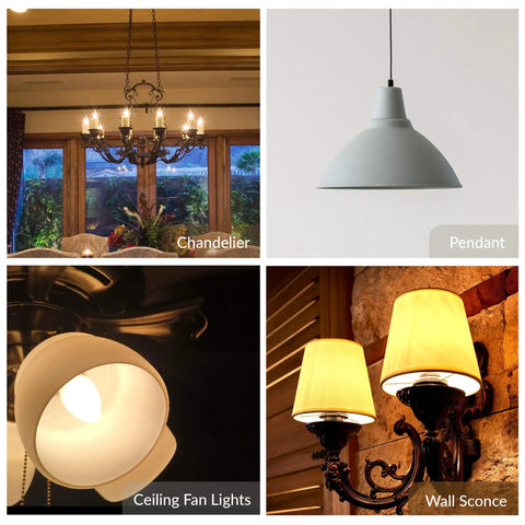 Flame Tip Clear CA10 Candelabra Light Bulbs 25W E12 Base 12 Pack For Chandeliers Ceiling Fans Pendants And Wall Sconces Dimmable 120V Warm White 2700K Incandescent Decorative Lighting Home Decor