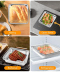 40 Pack 8x8 Inch Aluminum Square Pans With Clear Lids for baking, cooking on open flame, barbecue grilling, refrigeration