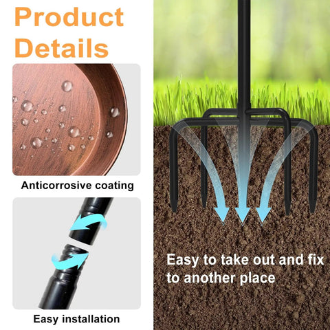 Product details of Vintage Outdoor Metal Bird Bath With Free Standing Stake And Detachable Feeder Bowl In Antique Bronze Finish Upgraded Five Pronged Base For Yard Patio Garden Decor Patio Ready Built To Last Weatherproof For Birds showing anticorrosive coating and easy installation features.