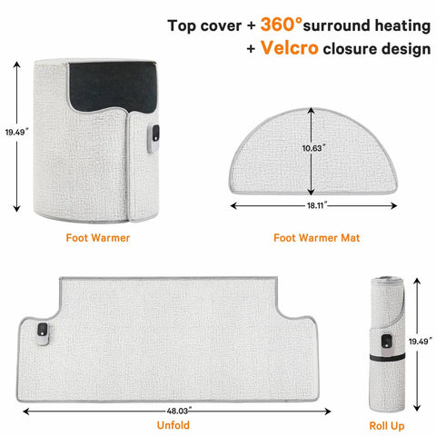 Under Desk Heater For Home Or Office Quiet Portable Space Warmer dimensions and design details