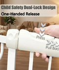 Child safety lock on Extra Wide Baby Gate 43.3 To 48 Inches Tension Mounted Safety Gate For Kids And Pets Walk Through