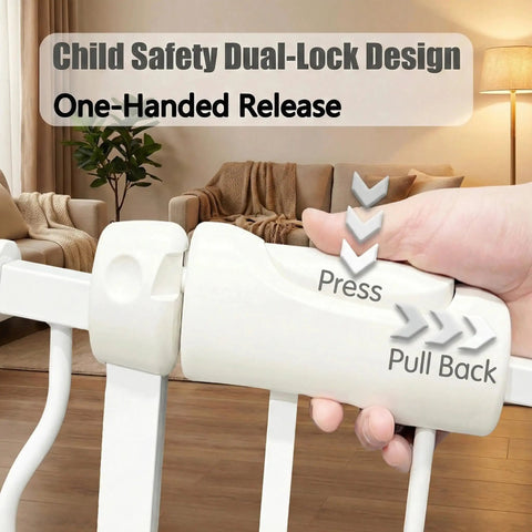Child safety lock on Extra Wide Baby Gate 43.3 To 48 Inches Tension Mounted Safety Gate For Kids And Pets Walk Through