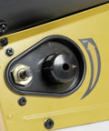 Control panel detail of Heavy Duty Forced Air Propane Heater 90000 BTU With Quiet Burner Technology, showing adjustable settings.