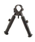 Bi-Pod For Air Rifles With Foldable Legs, Quick Mount System, Black Finish, Fits 11-30 Millimeter Barrel Diameter shown upright.