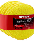 Set of 6 microfiber polishing pads for car detailing, 5-inch, yellow, ultra-soft finish, compatible with wax, sealant, and polish