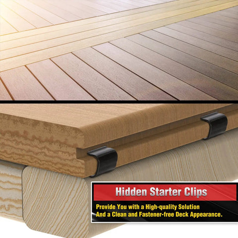 Hidden Deck Start Clips For Grooved Composite Decking With Hidden Fasteners And Decking Screws 36 Pack Black Easy Install