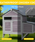 Wooden Chicken Coop For Two Chickens With Expandable Run Nesting Box And Pull Out Tray Outdoor Hen And Duck Shelter