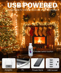 66Ft USB Powered 200 LED Twinkle Lights Copper Wire With Remote And Timer 8 Modes Waterproof String Lights in cozy room
