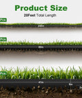Heavy Duty Black Steel Landscape Edging Kit 20 Foot 6 Pack With Gloves 5 Inch Heavy Gauge Rounded Edge Metal Border.