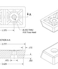 Rock Solid Heavy Duty Rubber Feet Bumpers For Furniture And Desks Non Marking Square Rubber Pads with detailed dimensions and design.