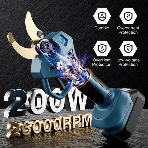 Electric Pruning Shears Compatible With LXT 18V Batteries Cordless Pruner With LCD Display SK5 Titanium Blades close-up