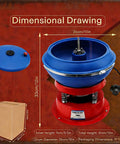 Three Point Five Liter Vibratory Rock Tumbler For Jewelry Polishing Electric Shaker Bowl shown with dimensions